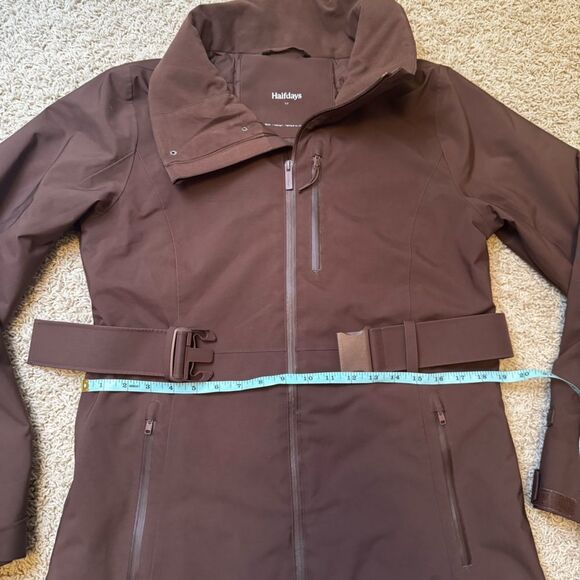 Halfdays Aston Jacket Belted Ski Jacket Brown Spiked Cocoa Small Waterproof - Picture 9 of 12